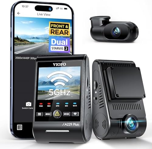 VIOFO A229 Plus Dash Cam Front and Rear, 2K Dual STARVIS 2 Sensors & HDR