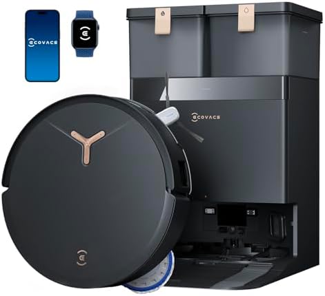 ECOVACS DEEBOT T50 MAX PRO Omni Robot Vacuum and Mop, 18,500Pa Suction, 18mm Auto-Lift, ZeroTangle &TruEdge 2.0, AIVI 3.0 Obstacle Avoidance, Auto Hot Water Mop Wash/Dry/Refill, Self-Emptyin