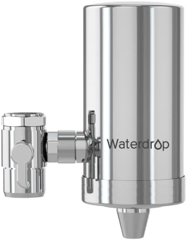 Waterdrop FC-06 Water Filter for Sink Faucet, 360° Rotating Stainless Steel