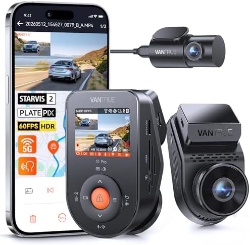 Vantrue S1 Pro 60fps Dash Cam Front and Rear, STARVIS 2 AI Dual Dash Cam
